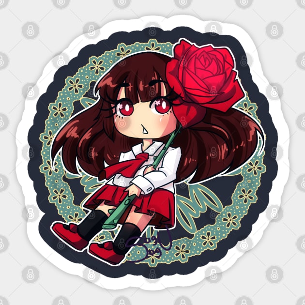 A RED ROSE Sticker by Sagurin